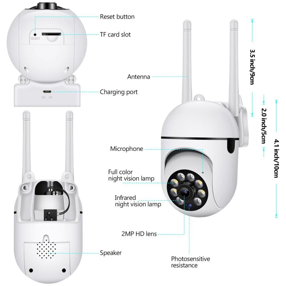 V380 Mini Smart WiFi Dual Band CCTV Camera 3MP