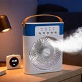 Portable Mini Air Cooler Fan with Mist Spray, 3 Speed, 7 LED Lights & 750ml Water Tank