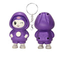 Face Changing Keychain - front view with purple bag