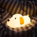 Cute Dog Silicone Night Light – Touch Control, Stepless Dimming, 15Hr Battery | USB Rechargeable Kids Lamp