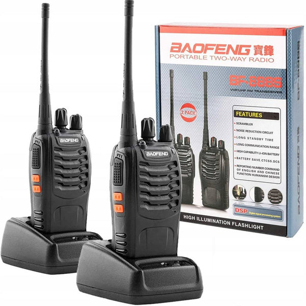 Baofeng BF-888S Walkie Talkie – Long Range Rechargeable Two-Way Radio Set