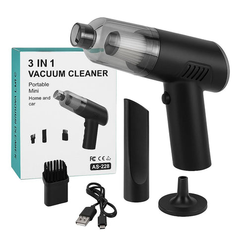 3-in-1 Mini Vacuum Cleaner being used in car air vent