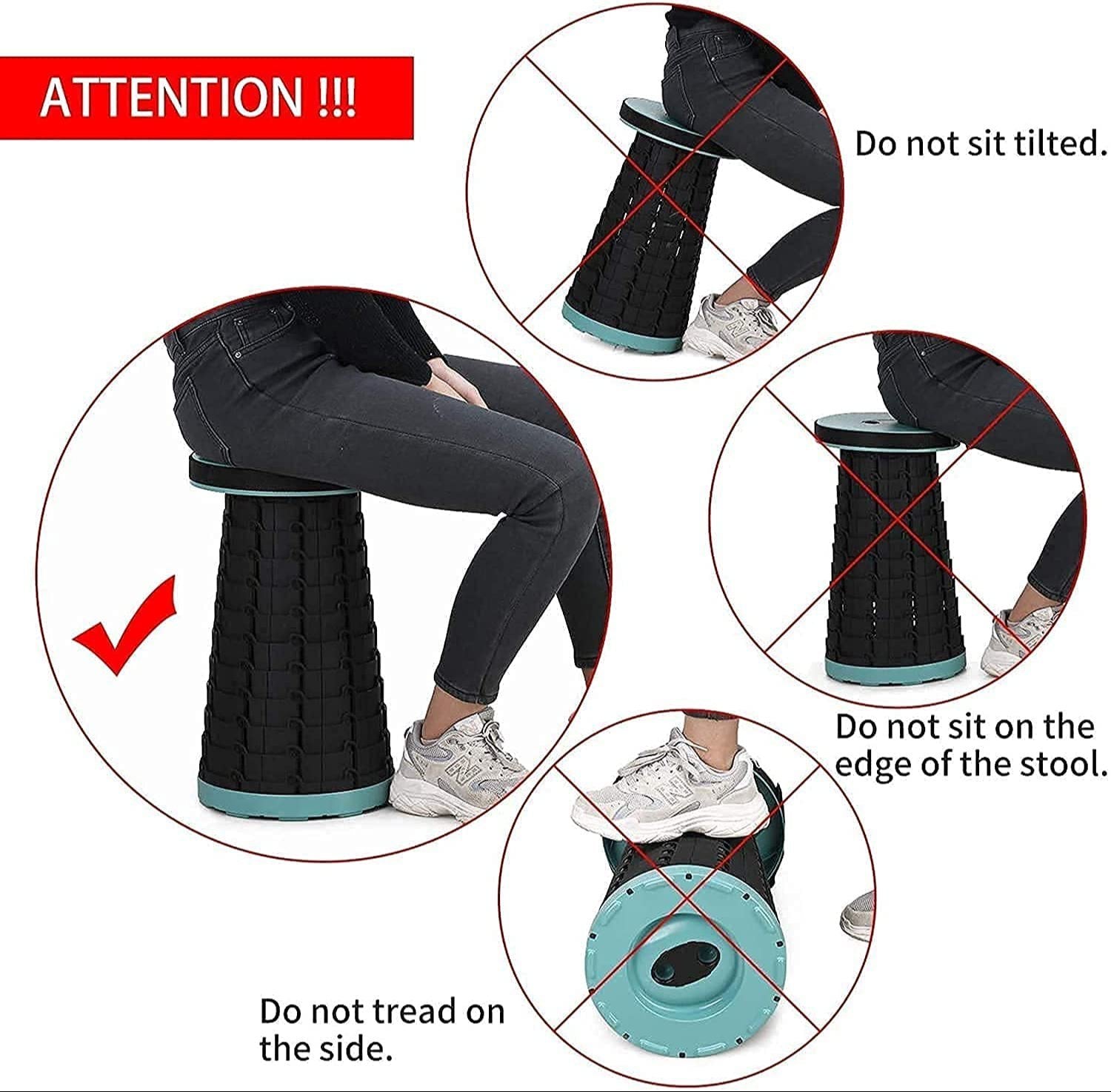 Portable Folding Stool – Adjustable Retractable Outdoor Travel Seat