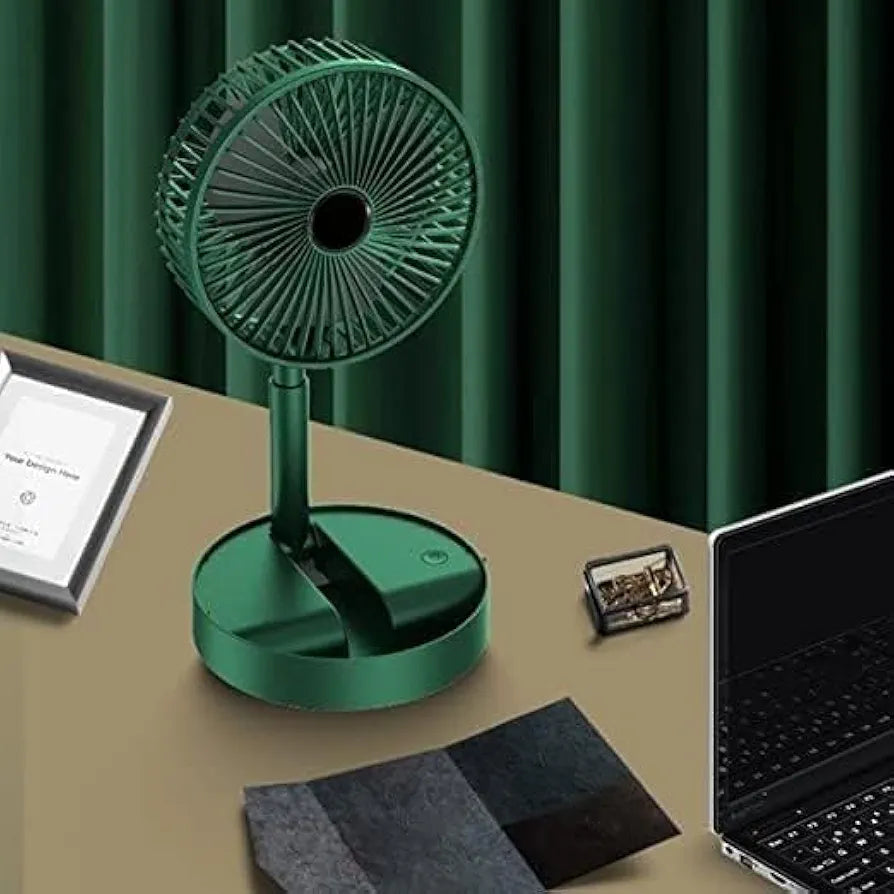 Foldable USB Desktop Fan – Portable Rechargeable Table Fan with 3 Speed Settings