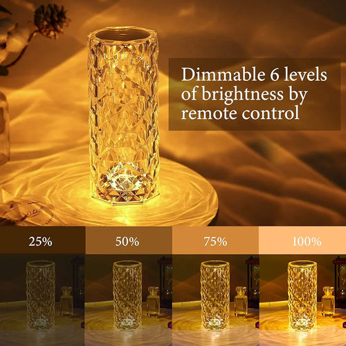 Crystal Diamond Rose Table Lamp party and bathroom lighting