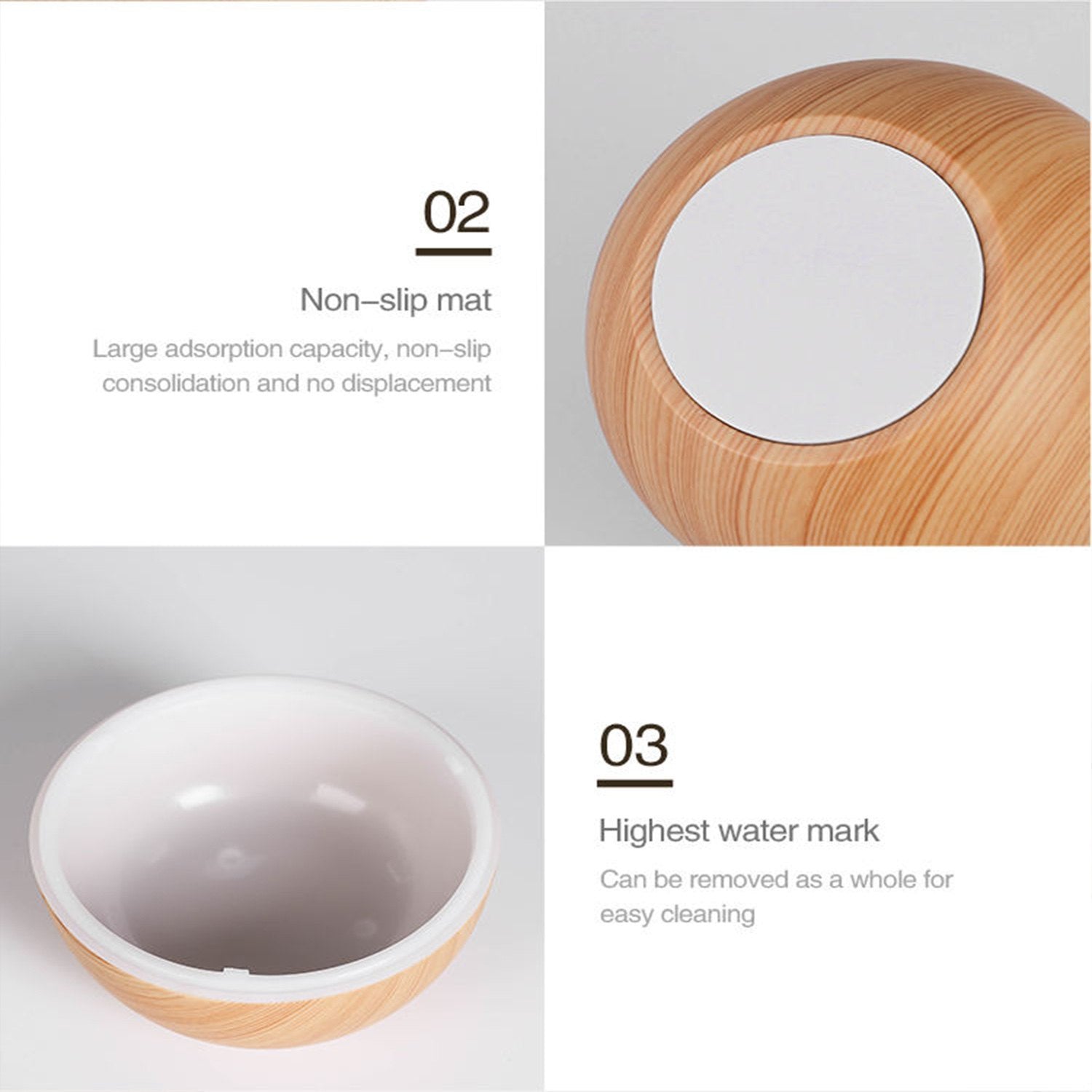 Ultrasonic Aroma Humidifier with 7 Colour Changing LED – Wood Grain Design | USB Powered | Aromatherapy Diffuser