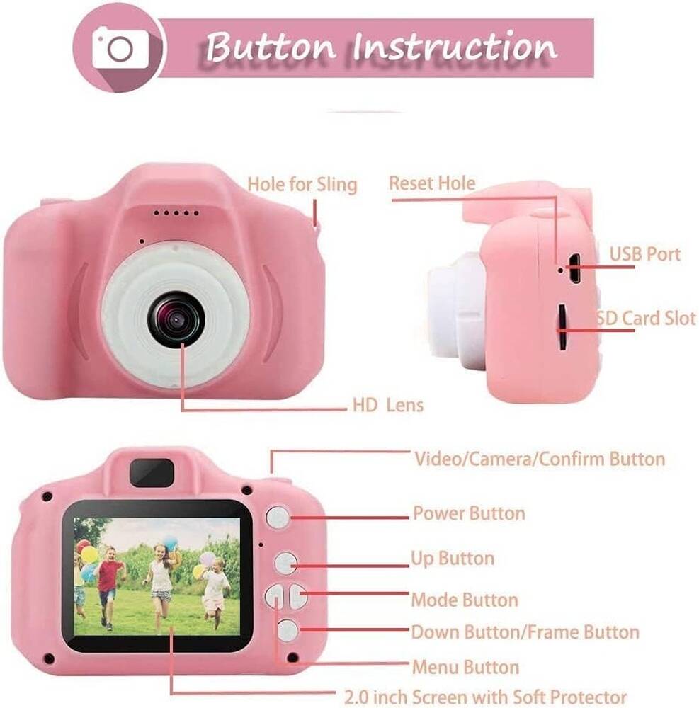 Mini Kids Digital Camera – 1080P HD, 2 Inch Screen, Photo & Video | Eco-Friendly | Best Gift for Children