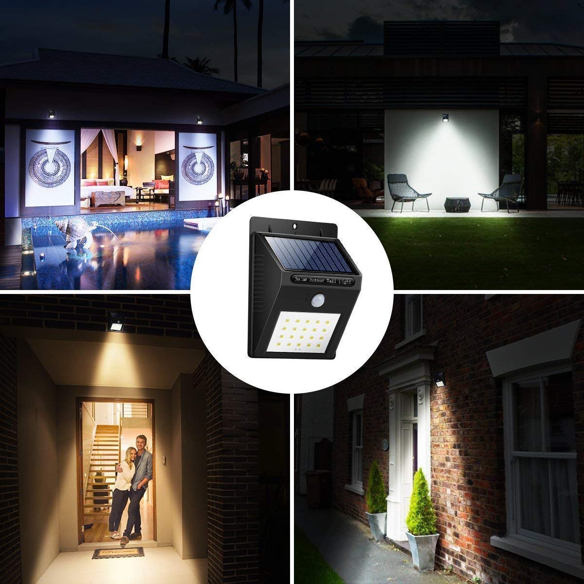 Solar Motion Sensor Wall Light – 20 LED Outdoor Security Light with 1200mAh Battery | Waterproof & Dustproof