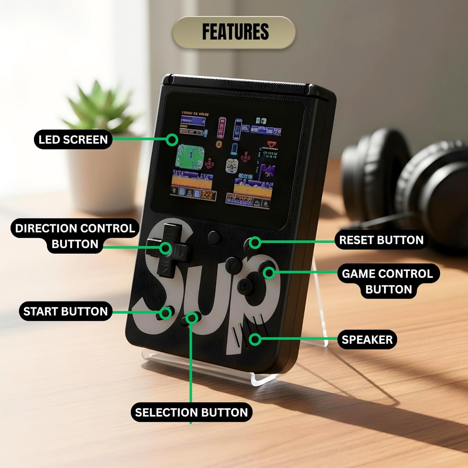 SUP Handheld Game Console - 400 Games, TV Output, 4 Hours Play, Portable