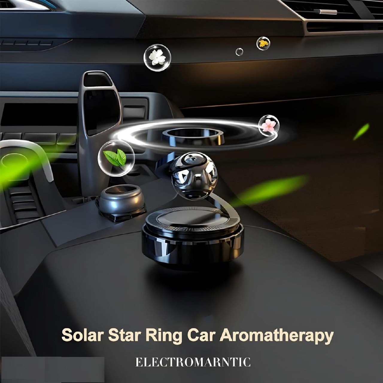 Solar Rotating Car Air Freshener – Aromatherapy Dashboard Perfume Diffuser