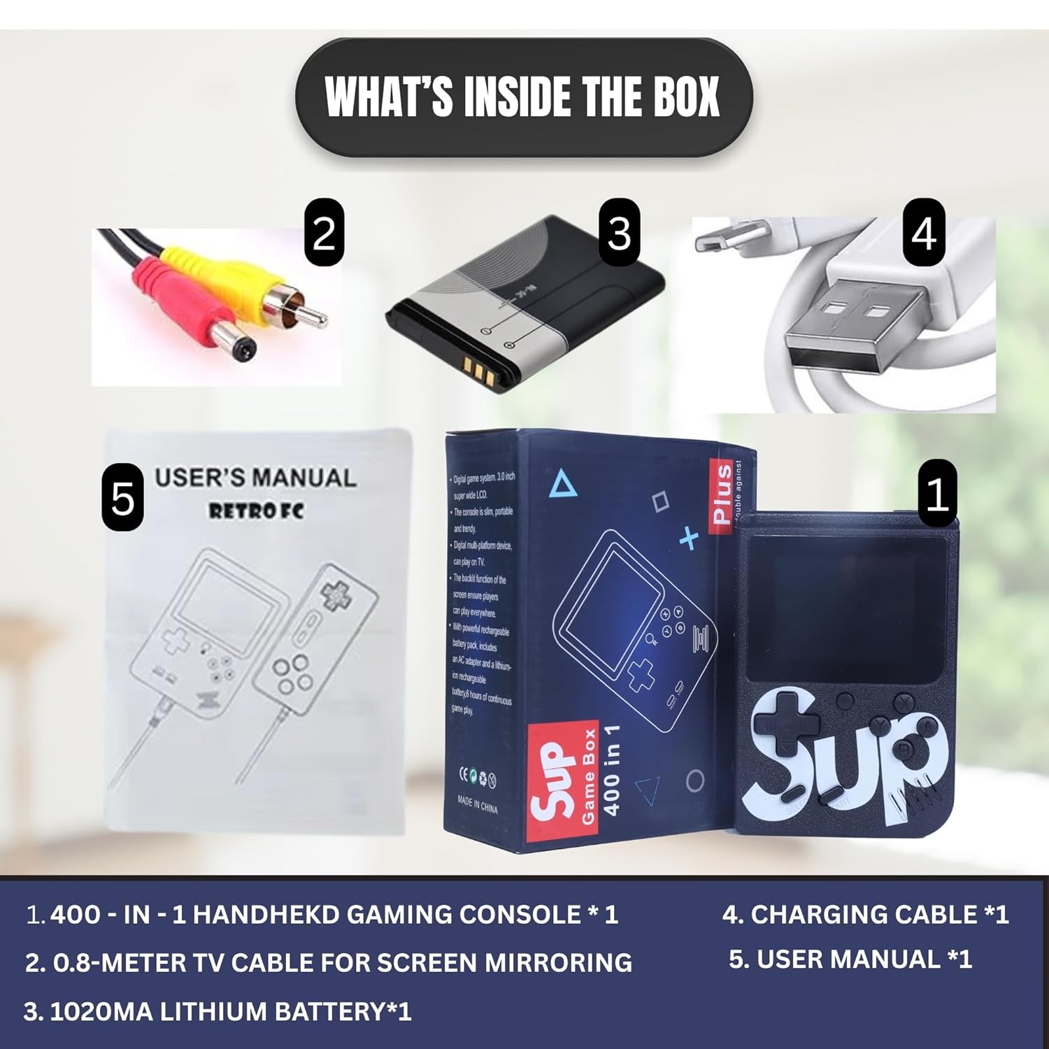 SUP Game Console - Front view black