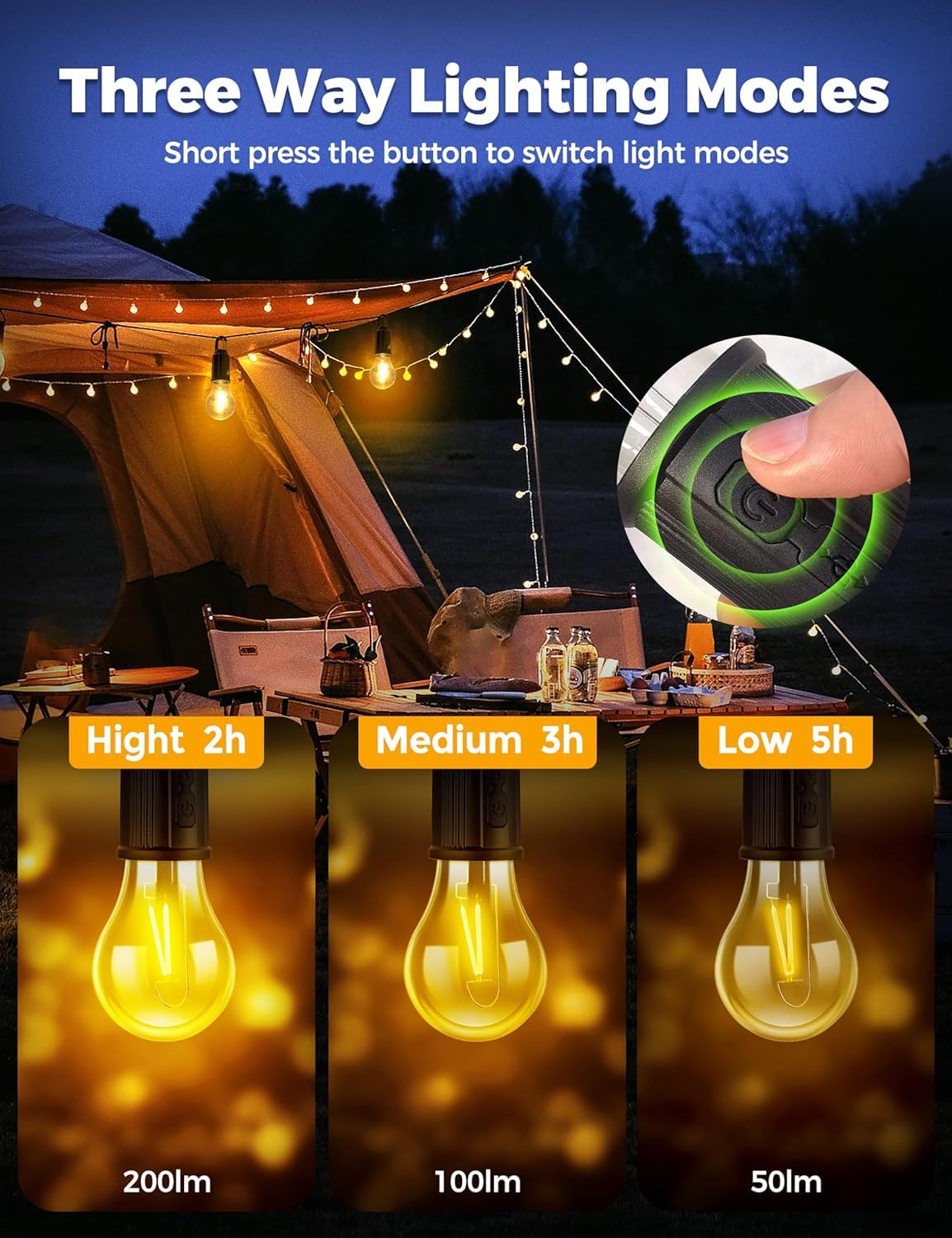Multi-Application - backpack, camping tent, outdoor string lights