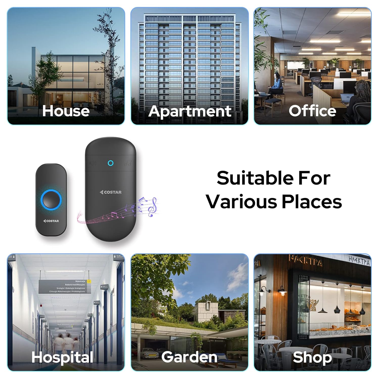 Suitable for House, Apartment, Office, Hospital, Garden and Shop