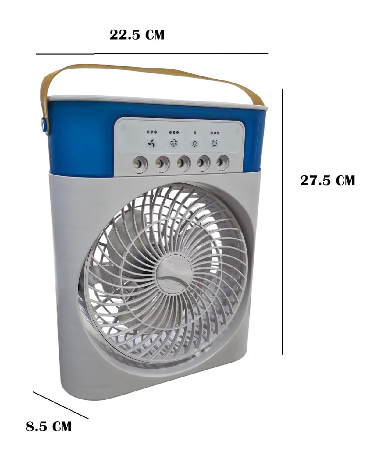 Portable Mini Air Cooler Fan with Mist Spray, 3 Speed, 7 LED Lights & 750ml Water Tank