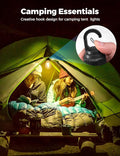 USB Rechargeable Camping Bulb - multiple bulbs hanging outdoors with warm glow and USB-C cable