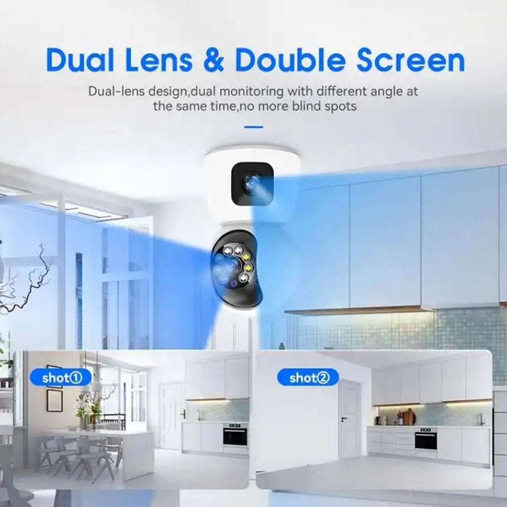 4MP Dual Lens WiFi Security Camera – 4X Zoom, Pan 355°, Smart Night Vision, 2-Way Audio | Indoor CCTV for Home & Baby Monitor