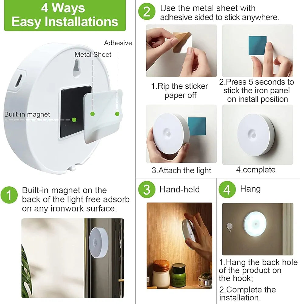Intelligent Induction Lamp – USB Rechargeable Motion Sensor Night Light