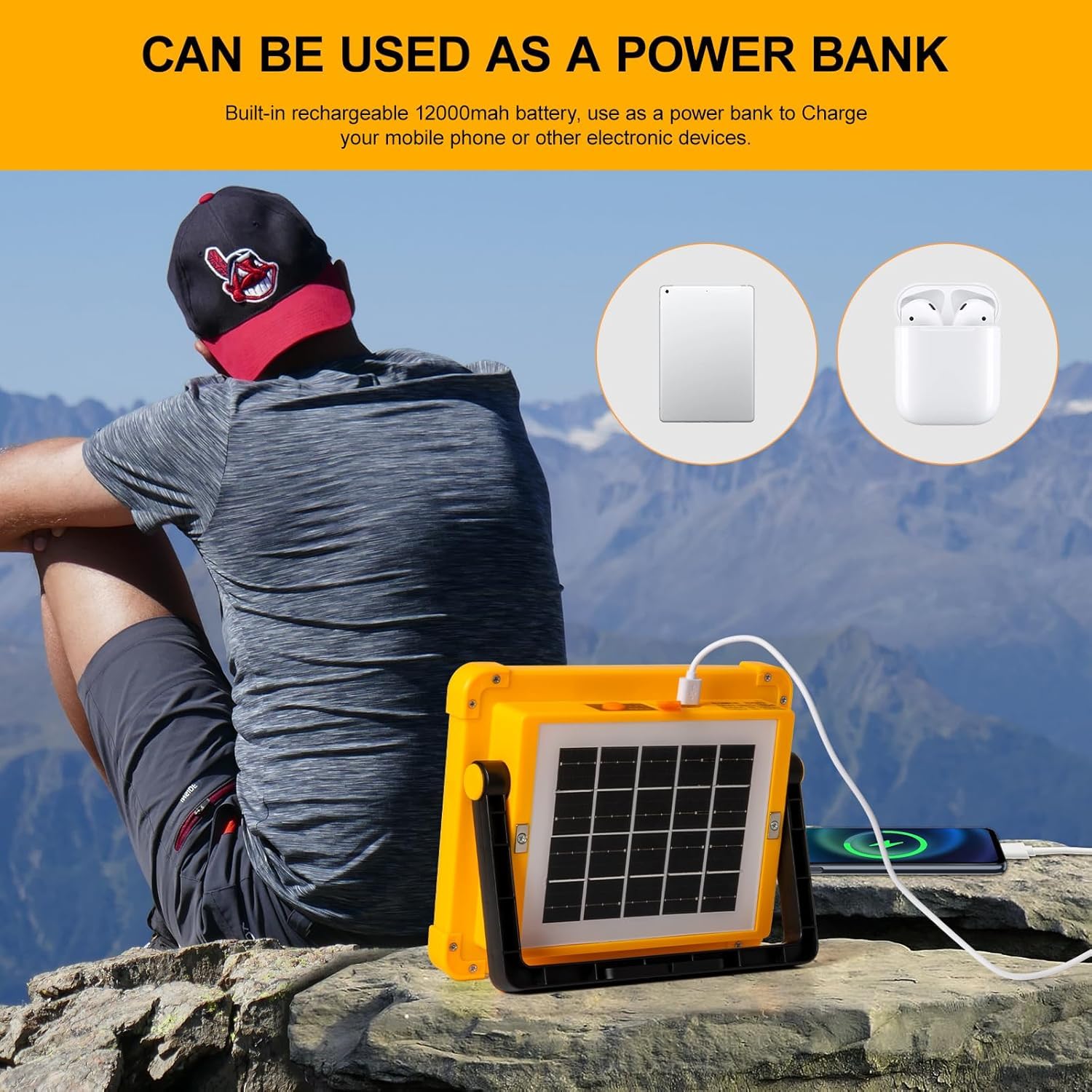 Solar LED work light product detail view