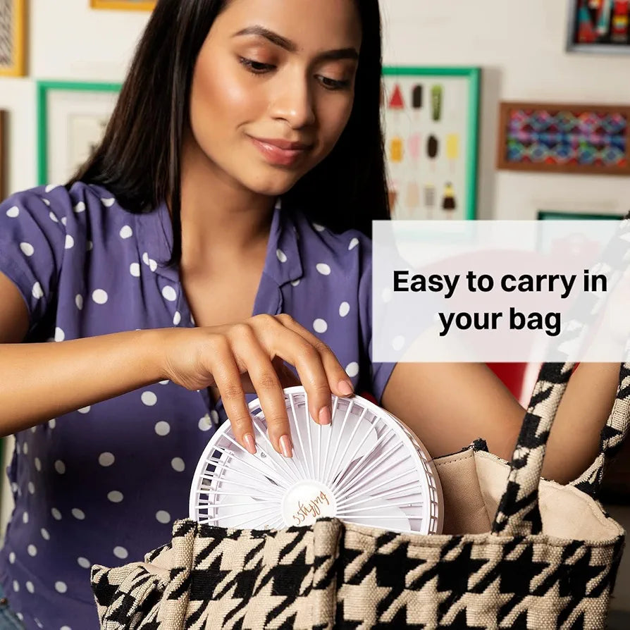 Foldable USB Desktop Fan – Portable Rechargeable Table Fan with 3 Speed Settings