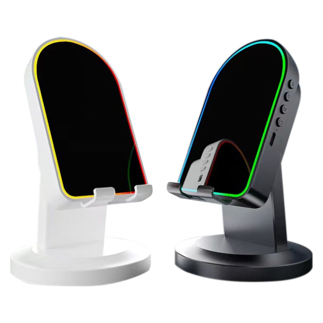 RGB LED phone stand white and black side by side product view