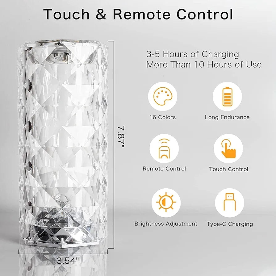 Crystal Diamond Rose Table Lamp lifestyle
