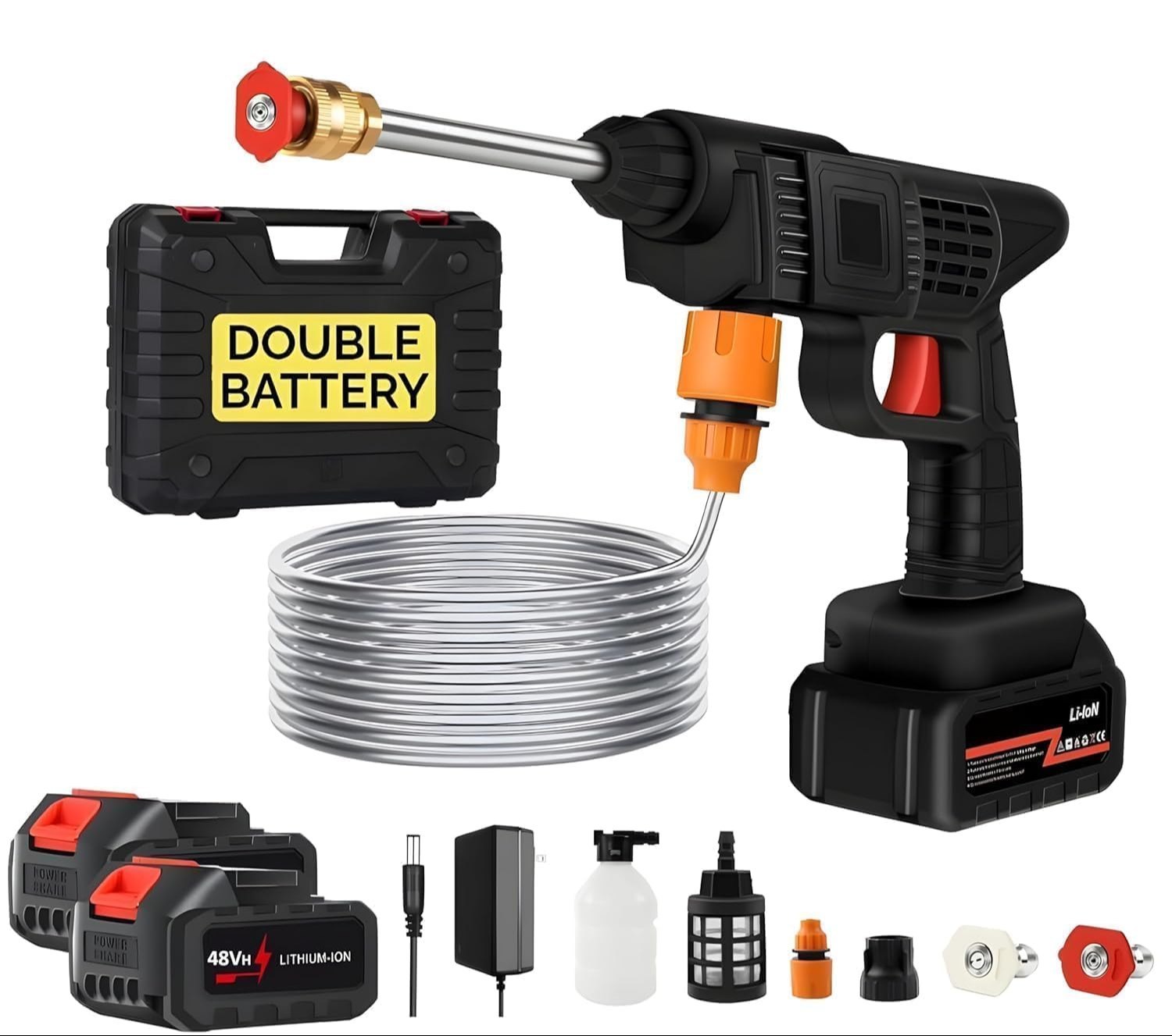 48V Cordless Pressure Washer Gun - Double Battery Kit
