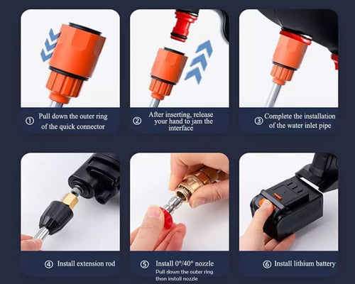 48V Cordless Pressure Washer Gun - Double Battery Kit