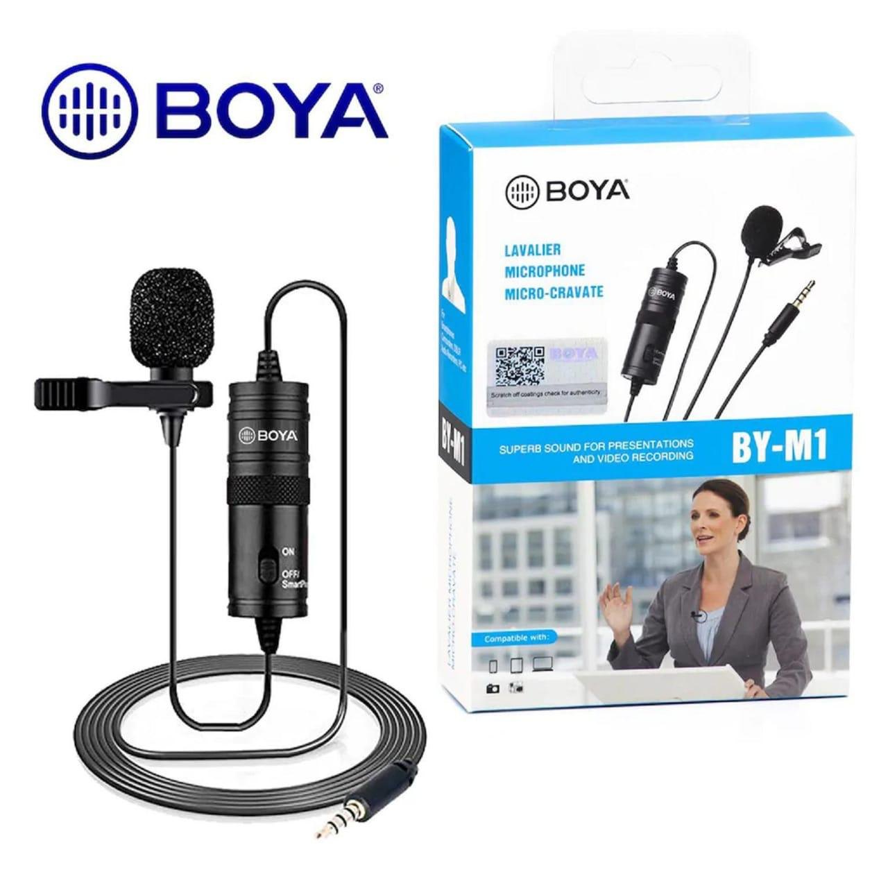 BOYA BY-M1 Professional Collar Mic – Universal Lavalier Microphone for Mobile, DSLR & PC